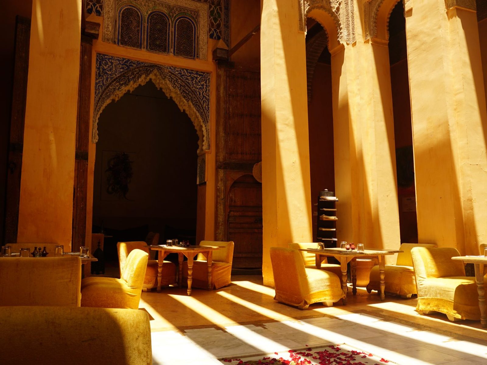 The warm, lantern-lit room inside Zellige